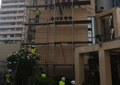 Travaux de façade à l’hotelTiama