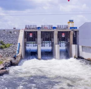 Singrobo Hydroelectric Power Station Jan 2024 Structural repairs on the Spillway