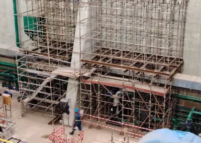 Shoring up for Structural work at Singrobo dam